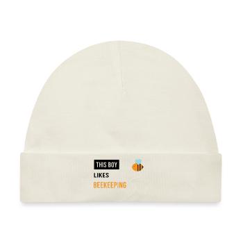 Junge mag Bienenzucht, Honig, Wildbienen - Baby Premium Organic Mütze - Naturweiß - Vorne
