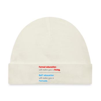 Zitate Bildungsangebot - Baby Premium Organic Mütze - Naturweiß - Vorne