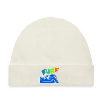 SURFEN. WELLENREITER. WELLENREITER. SPORT. FEIERTAG. REISE. - Baby Premium Organic Mütze - Naturweiß - Vorne