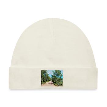 Zeichnung der Provence - Wanderweg - Baby Premium Organic Mütze - Naturweiß - Vorne
