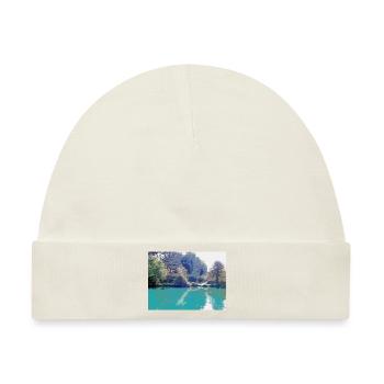 Zeichnung der Provence - Landschaftsbrunnen von Vaucluse - Baby Premium Organic Mütze - Naturweiß - Vorne
