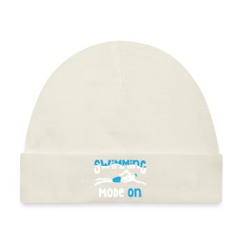 Schwimmer Schwimmen 50 Meter Bahn - Baby Premium Organic Mütze - Naturweiß - Vorne
