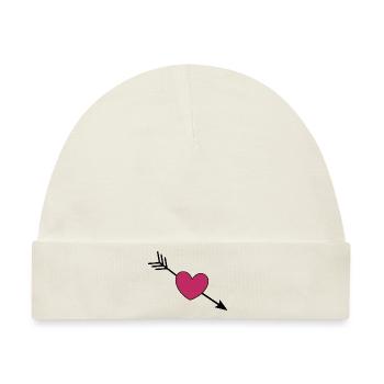 violettes Herz Herzen violett rot Valentinstag - Baby Premium Organic Mütze - Naturweiß - Vorne