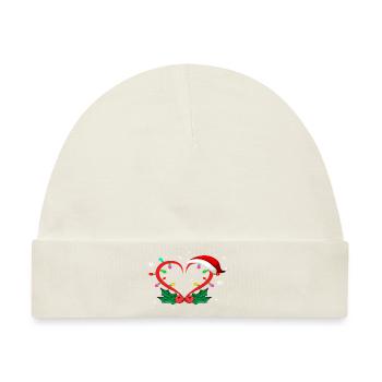 Santa Heart - Baby Premium Organic Mütze - Naturweiß - Vorne