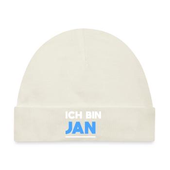 Jan Name Spruch für stolze Jans - Baby Premium Organic Mütze - Naturweiß - Vorne