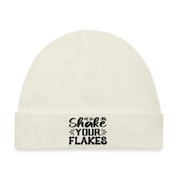 Shake your Flakes - Baby Premium Organic Mütze - Naturweiß - Vorne