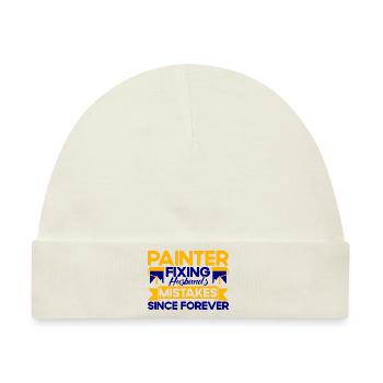 Maler Bautenmaler Farbe mischen Geschenk - Baby Premium Organic Mütze - Naturweiß - Vorne