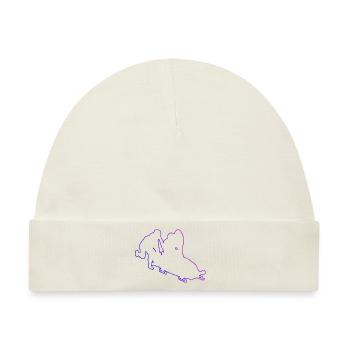 Damen Zweierbob Bob Bobsport Bobbahn Bob fahren - Baby Premium Organic Mütze - Naturweiß - Vorne
