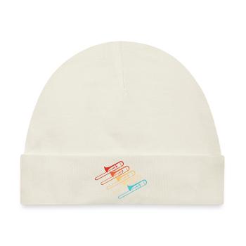 Herren Posaunist Jazz Posaune Blechbläser - Baby Premium Organic Mütze - Naturweiß - Vorne