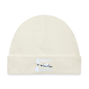 A380 4 Triebwerke - Geschenk Pilot - Baby Premium Organic Mütze - Naturweiß - Vorne