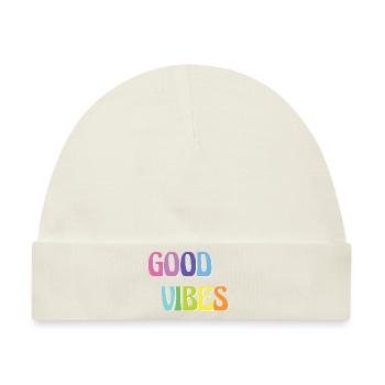 Good Vibes - Baby Premium Organic Mütze - Naturweiß - Vorne