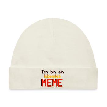 Ich bin ein lebendes Meme (Basic Collection) - Baby Premium Organic Mütze - Naturweiß - Vorne