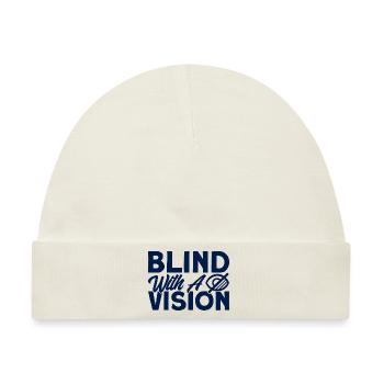 Blind mit einer Vision Blind Geschenk - Baby Premium Organic Mütze - Naturweiß - Vorne
