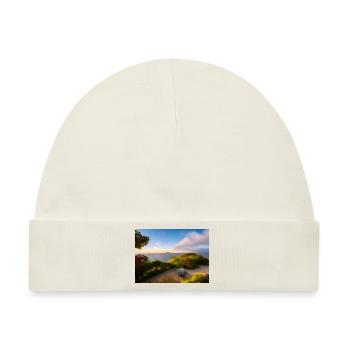 Wandern in den Dünen am Meer - Baby Premium Organic Mütze - Naturweiß - Vorne