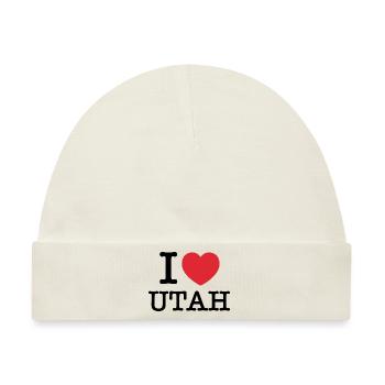 Ich liebe Utah | Utah | I Heart Utah - Baby Premium Organic Mütze - Naturweiß - Vorne