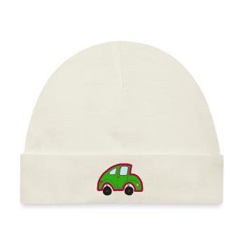 grünes BuckelAuto - Baby Premium Organic Mütze - Naturweiß - Vorne