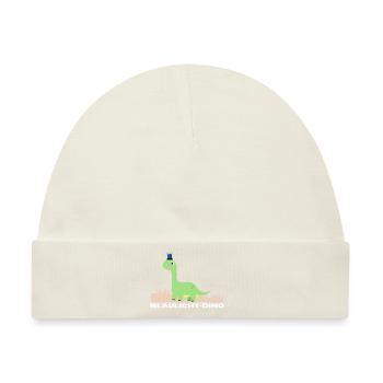 Blaulicht-Dino im Gras | Geschenk, Geschenkidee - Baby Premium Organic Mütze - Naturweiß - Vorne