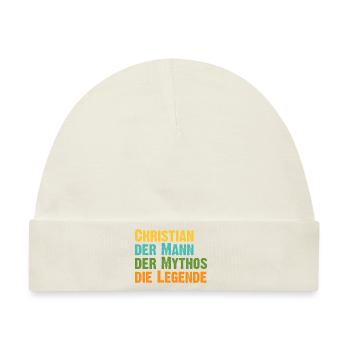 Christian der Mythos die Legende Vorname Christian - Baby Premium Organic Mütze - Naturweiß - Vorne