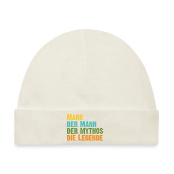 Mark der Mythos die Legende Vorname Mark - Baby Premium Organic Mütze - Naturweiß - Vorne