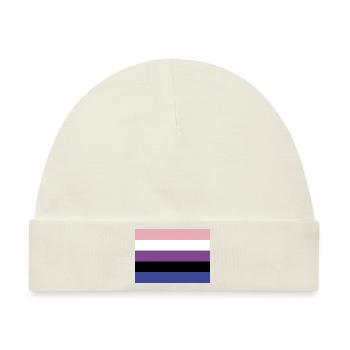 Genderfluid Pride Flag - Baby Premium Organic Mütze - Naturweiß - Vorne