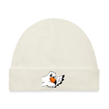 Möwe Gruß Begrüßung - Baby Premium Organic Mütze - Naturweiß - Vorne