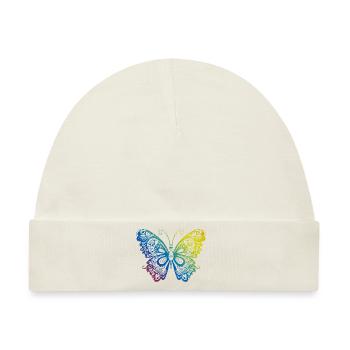 Schmetterling Mandala Boho - Baby Premium Organic Mütze - Naturweiß - Vorne