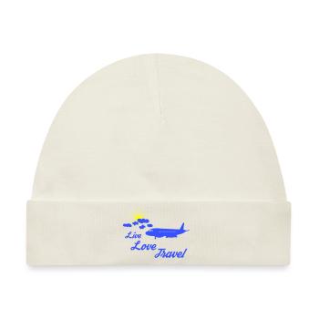 live love travel - Baby Premium Organic Mütze - Naturweiß - Vorne