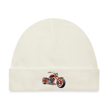 Chopper Motorrad Biker - Baby Premium Organic Mütze - Naturweiß - Vorne