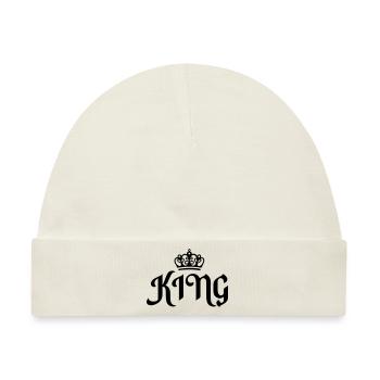 king - Baby Premium Organic Mütze - Naturweiß - Vorne