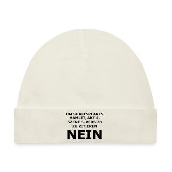 Shakespeares Nein - Baby Premium Organic Mütze - Naturweiß - Vorne