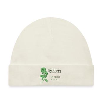 Basilikum Lustiger Spruch Humor - Baby Premium Organic Mütze - Naturweiß - Vorne