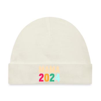 Werdende Mama 2024 - Baby Premium Organic Mütze - Naturweiß - Vorne