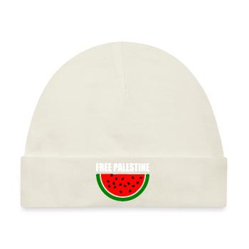 Free palestine Wassermelone melone - Baby Premium Organic Mütze - Naturweiß - Vorne