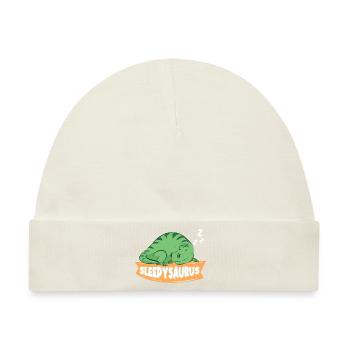 Sleepysaurus Lieblings Schalfshirt Schlafanzug Din - Baby Premium Organic Mütze - Naturweiß - Vorne