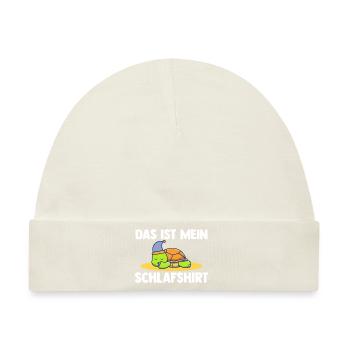 Schlafshirt Schildkröte Schlafanzug Geschenk - Baby Premium Organic Mütze - Naturweiß - Vorne