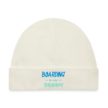 boarding is my therapy - Baby Premium Organic Mütze - Naturweiß - Vorne