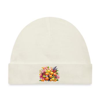 Früchte und Blüten - Baby Premium Organic Mütze - Naturweiß - Vorne