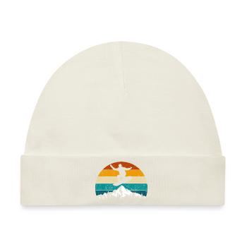 Snowboard, Halfpipe, Wintersport, Retro Sunset - Baby Premium Organic Mütze - Naturweiß - Vorne