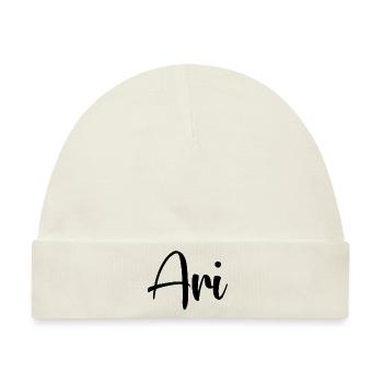 Name - Ari - Baby Premium Organic Mütze - Naturweiß - Vorne