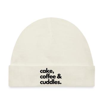 cake coffee and cuddles - claim - Baby Premium Organic Mütze - Naturweiß - Vorne