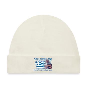 Griechenland wo Zeus und ich Urlaub machen - Baby Premium Organic Mütze - Naturweiß - Vorne