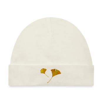Herbstblätter von Ginkgo biloba - Baby Premium Organic Mütze - Naturweiß - Vorne