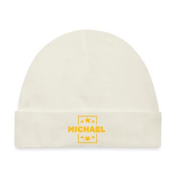 Geschenk für Michael - Baby Premium Organic Mütze - Naturweiß - Vorne