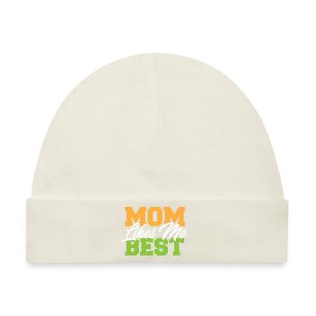 Mom Likes Me Best Mommy's Favorite Child Funny - Baby Premium Organic Mütze - Naturweiß - Vorne