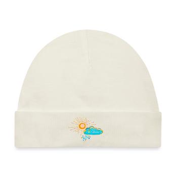 No rain no flowers - Baby Premium Organic Mütze - Naturweiß - Vorne