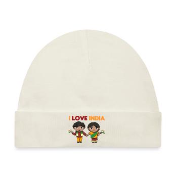 Indien Inder Hindu Stolz Flagge Land I Geschenk - Baby Premium Organic Mütze - Naturweiß - Vorne