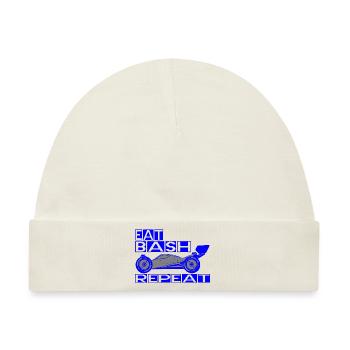 eat bash repeat blue - Baby Premium Organic Mütze - Naturweiß - Vorne