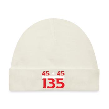 45 + 45 = 135 33 - Baby Premium Organic Mütze - Naturweiß - Vorne