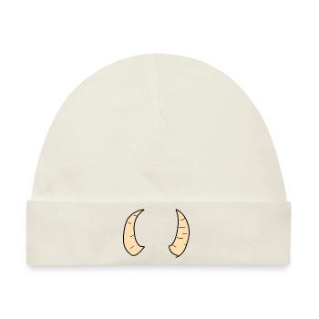 horn hörner symbol gelb - Baby Premium Organic Mütze - Naturweiß - Vorne