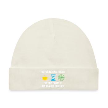 Fluglotse Kaffee Radar ATC Luftfahrt - Baby Premium Organic Mütze - Naturweiß - Vorne